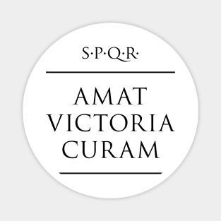 Latin quote Amat victoria curam Magnet